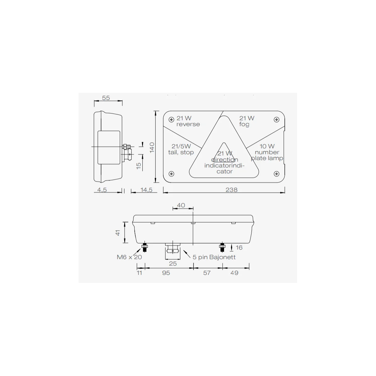 BAKLYKT MULTIPOINT V (venstre)