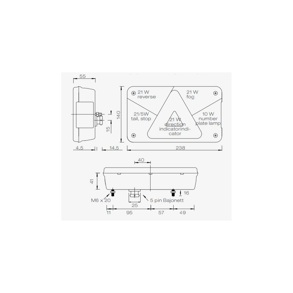 BAKLYKT MULTIPOINT V (venstre)