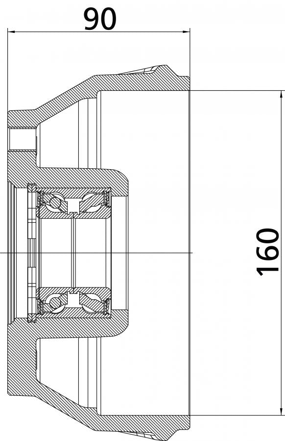 BREMSETROMMEL KNOTT 160×35