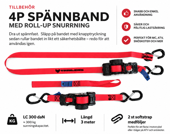 STROPPER - 4Ps Lastestropp med  Roll Up