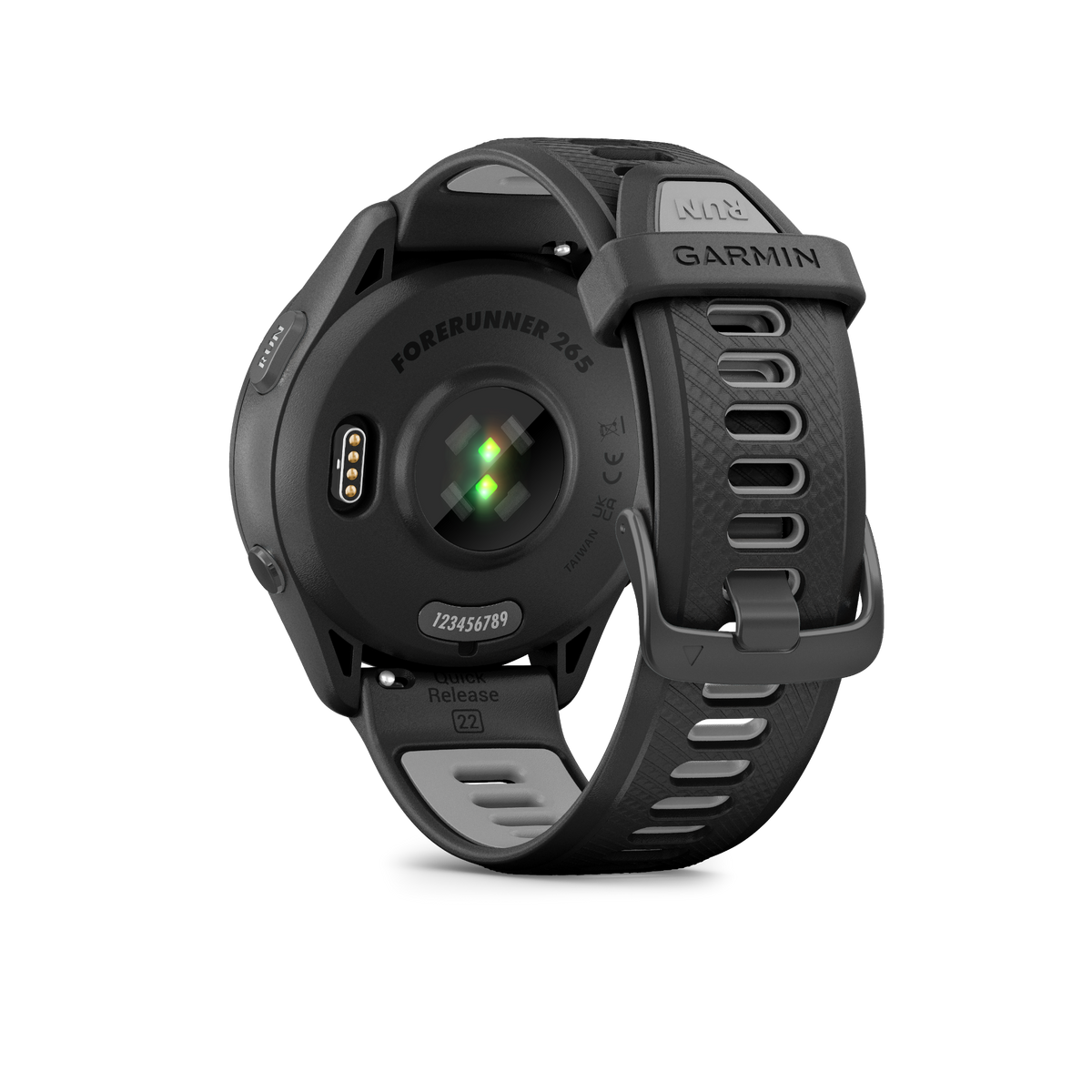 Garmin Forerunner 265 sort/pulvergrå – bakside