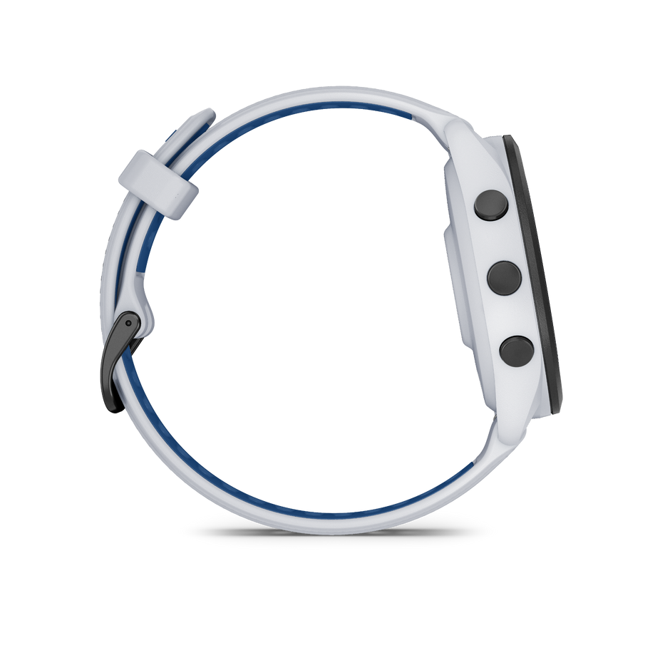 Garmin Forerunner 265 Whitestone/Tidal Blue – venstre side