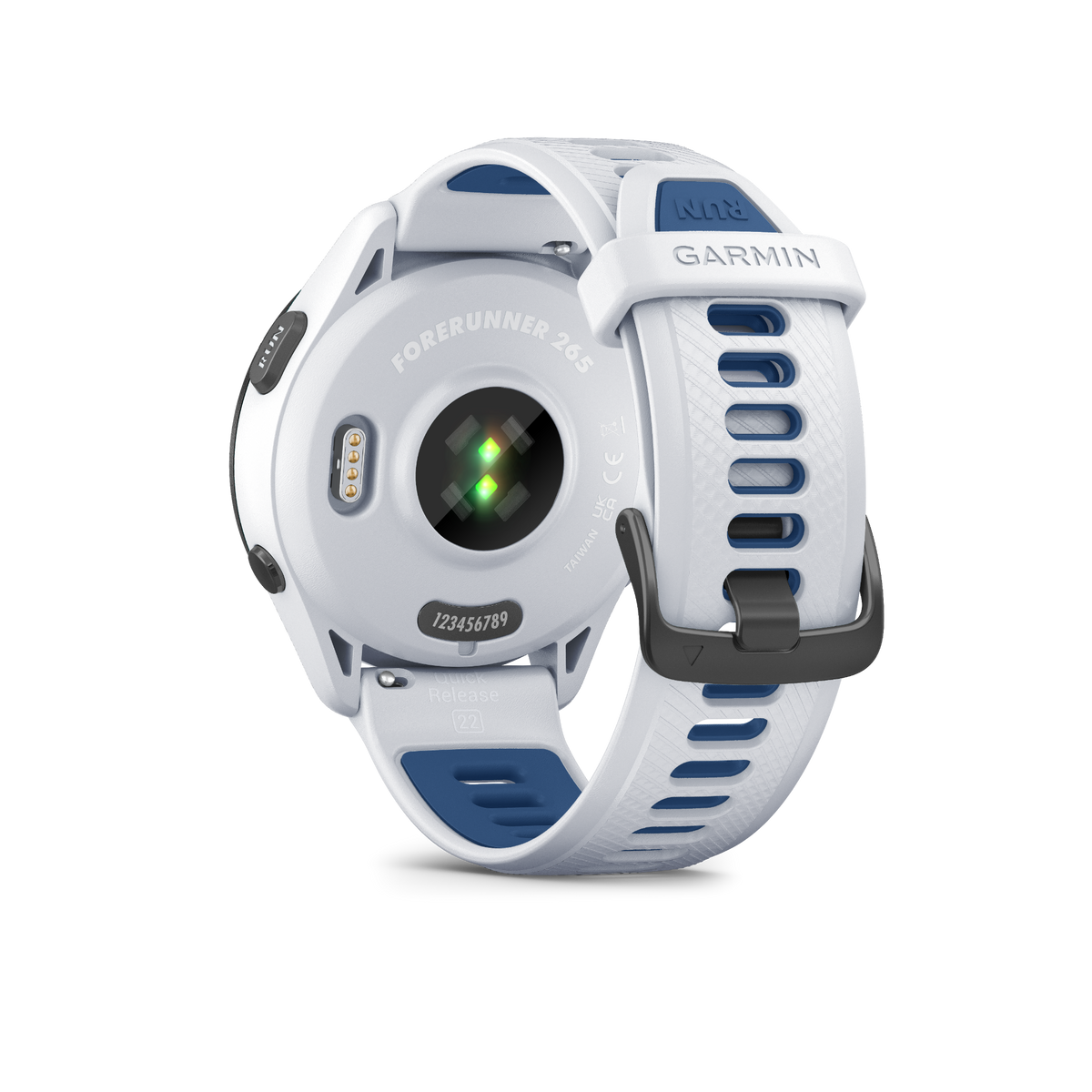 Garmin Forerunner 265 Whitestone/Tidal Blue – bakside